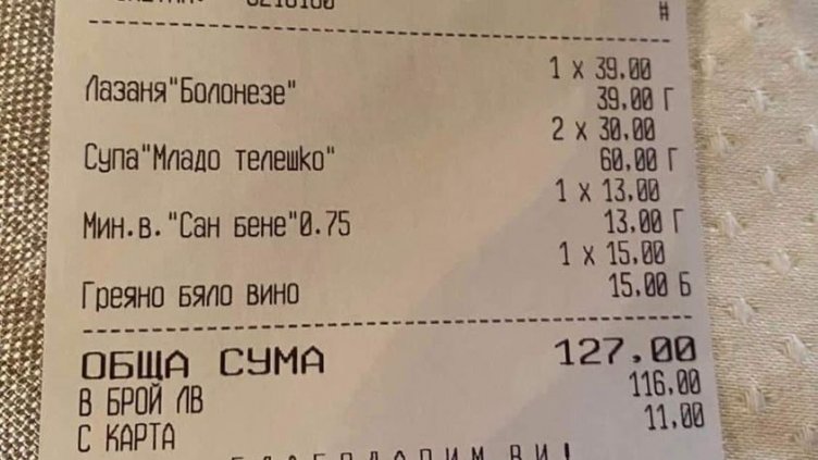 Скромно обядче на солена цена: 130 лева за гурме "деликатеси" в Банско