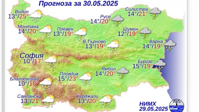 Какво време ни очаква в петък?