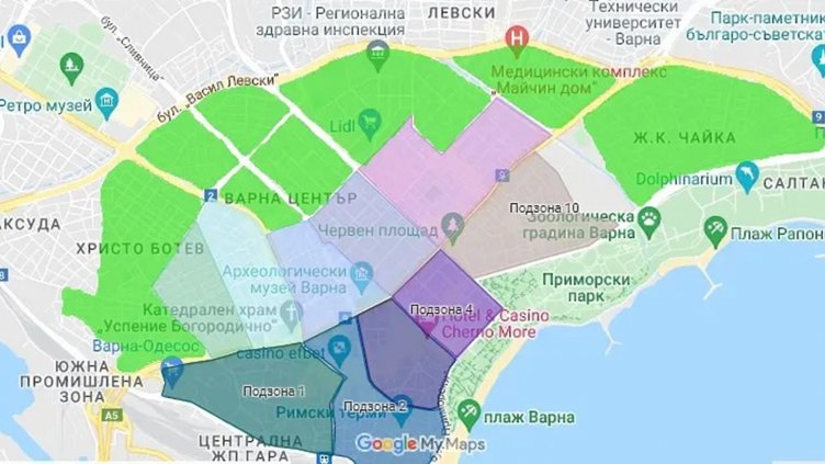 С общинска заповед от 20 октомври 2025 г. започва работата на "Зелената зона" във Варна