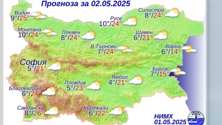 Какво време ни очаква в петък?