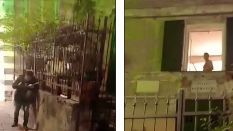 Убиха с лък мъж, празнуващ раждането на детето си