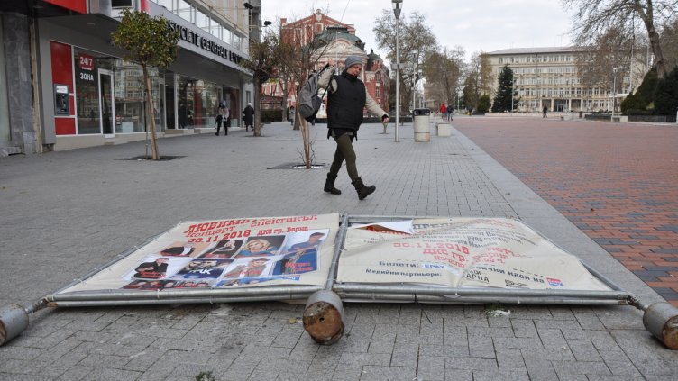 Силният вятър във Варна събори дървета и  рекламни пана