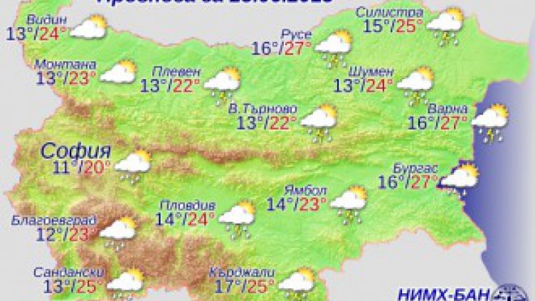 От утре започват нови валежи с гръмотевици