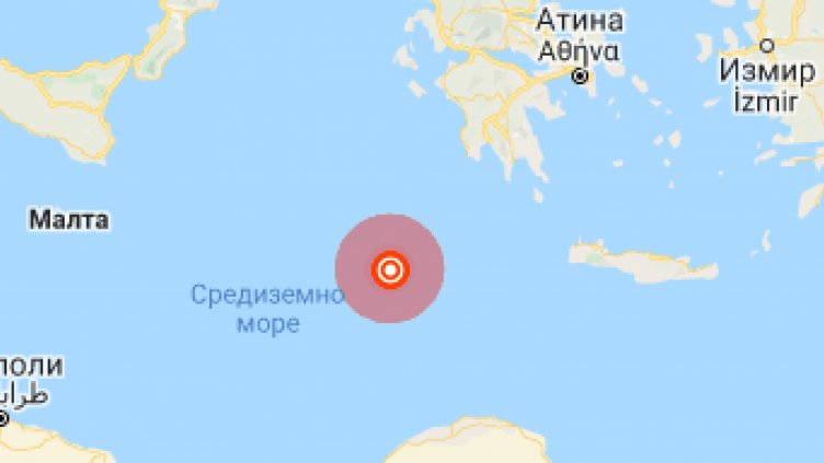 Трус с магнитуд 6.2 по Рихтер в Средиземно море