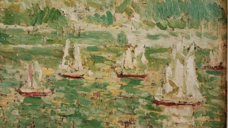 Картината "Море"; автор Иван Минчев; ГХГ