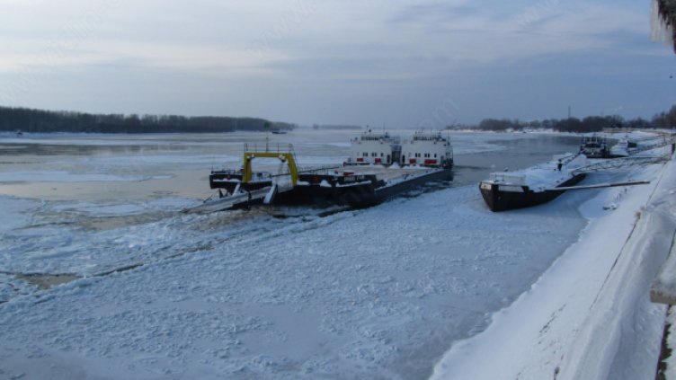 Дунав бързо замръзва, достигна 50% ледоход