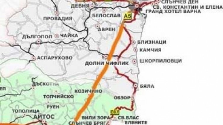22 лева на кола трябва да струва скоростният път от Варна до Бургас