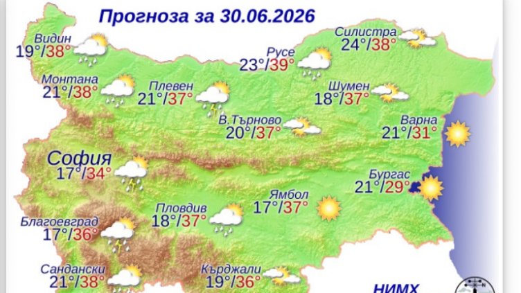 Какво време ни очаква във вторник?