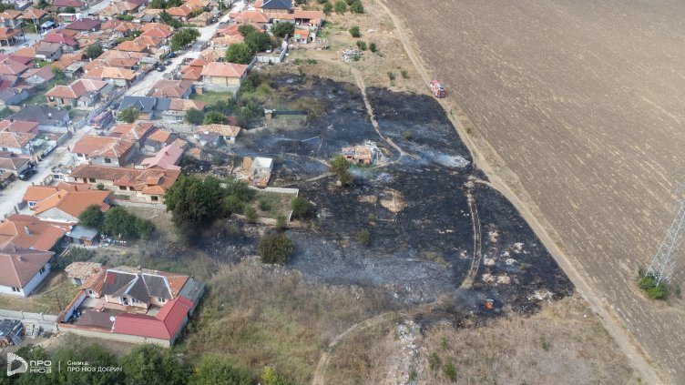 Щъркел подпали 10 000 декара край Добрич