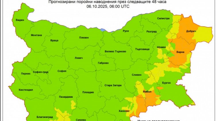 Област Варна е готова за проливните дъждове, хората да имат готовност за евакуация