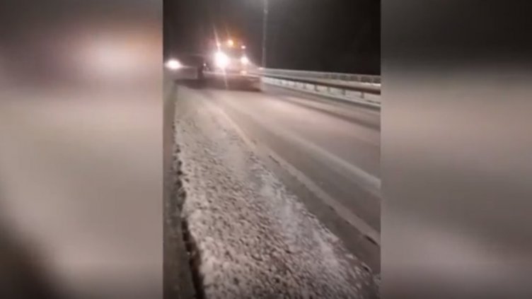 Сняг покри част от АМ "Хемус" (ВИДЕО)