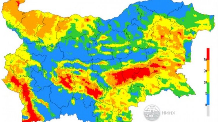Екстремален индекс за пожароопасност в 8 области у нас