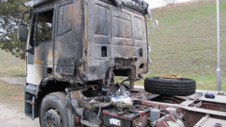 Хърватски камион изгоря на "Марица" до Любимец 