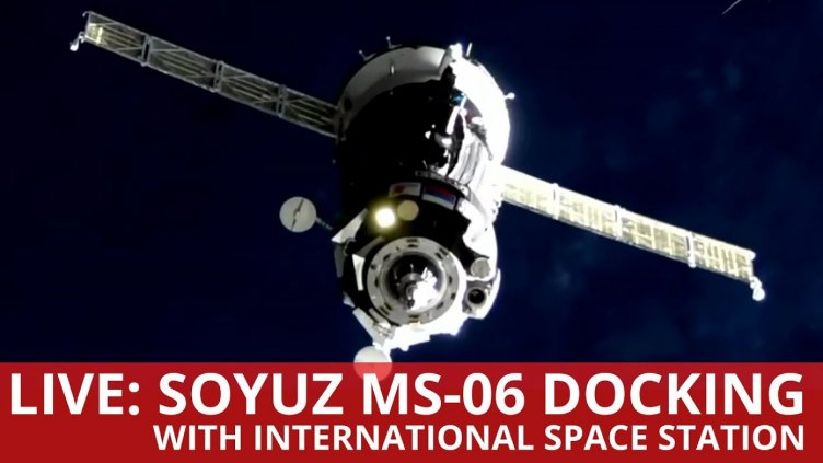 Союз МС-06 с тричленен международен екипаж се скачи с МКС