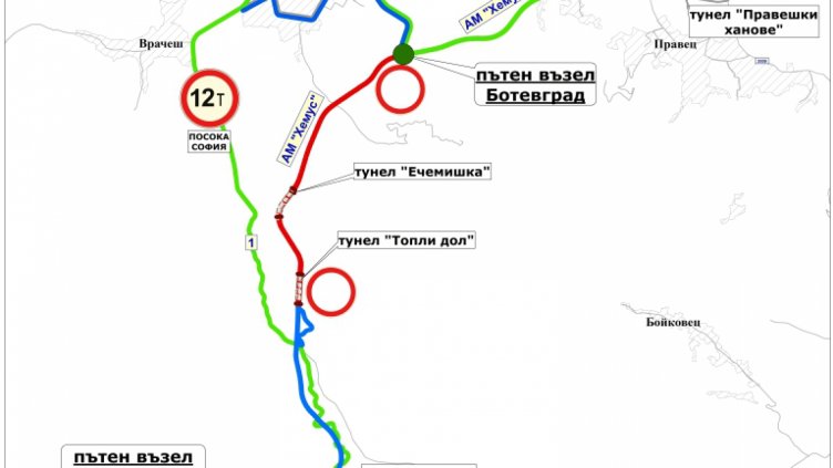 Отклоняват движението на "Хемус" към Варна