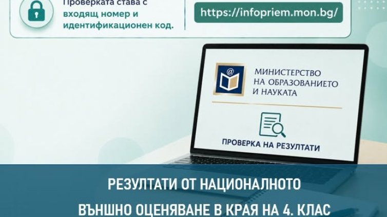 МОН публикува резултатите от НВО за 4. клас