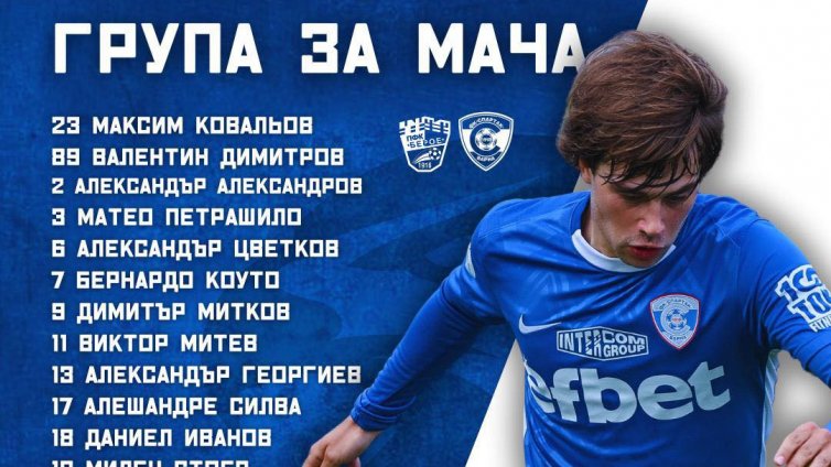 Николай Киров определи групата на Спартак за мача с Берое