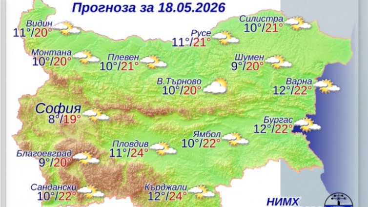 Какво време ни очаква в понеделник?