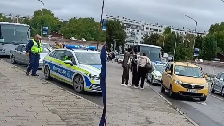 Полиция около "Гранд мол" във Варна, граждани на паркинга: От 1 час сме затворени на паркинга
