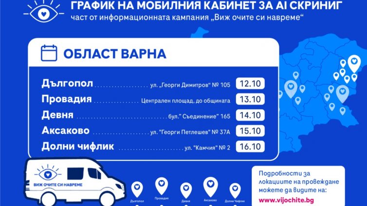 Кампанията предлага безплатни очни прегледи в 29 населени места