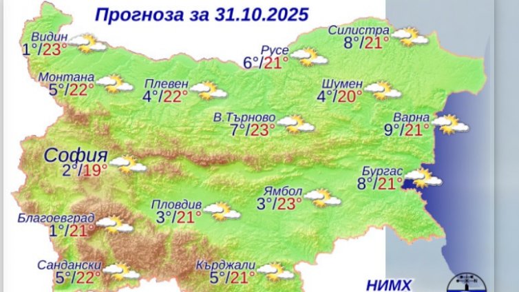 Какво време ни очаква в петък?