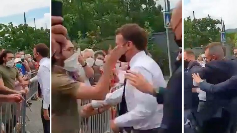 Да подадеш ръка и да си изядеш шамара. Макрон го усети с бузата си 