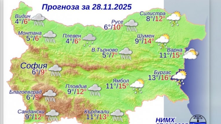 Какво време ни очаква в петък?